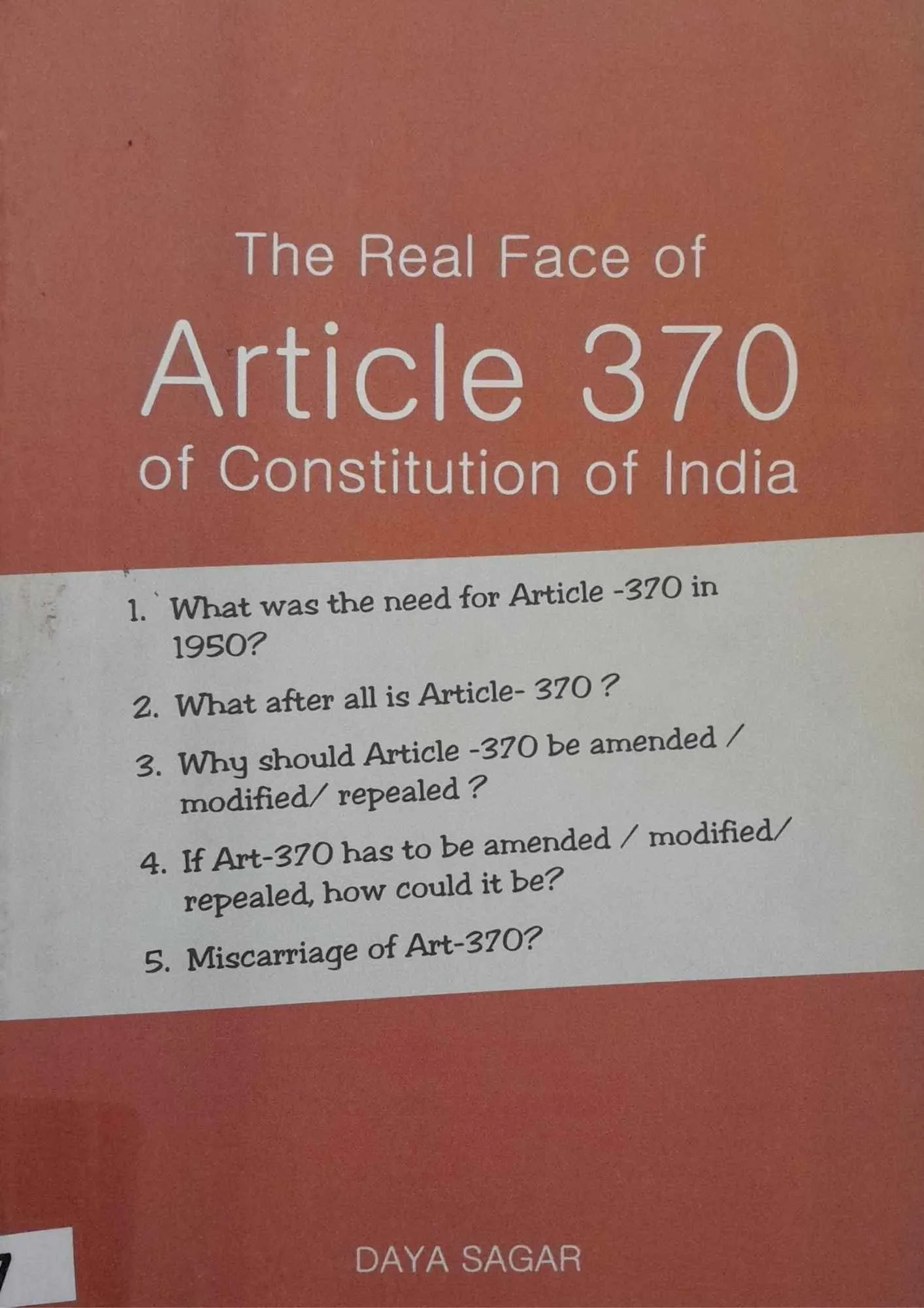 SamayYaan - Cultural Centre and Library The Real Face of Article 370 of Constitution of India